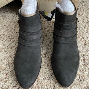 Latigo Grey suede buckle boots 7.5 like new in box
